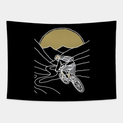 Mountain Biker Dark Color Tapestry Official Mountain Biker Merch