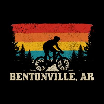 Bentonville Arkansas Vintage Mountain Bike Cycling Throw Pillow Official Mountain Biker Merch