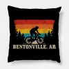 Bentonville Arkansas Vintage Mountain Bike Cycling Throw Pillow Official Mountain Biker Merch