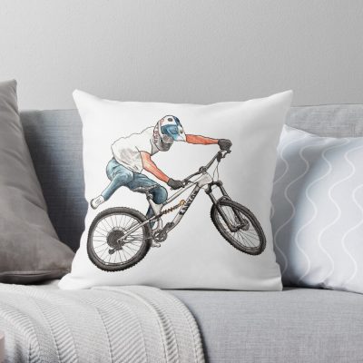 Throw Pillow Official Mountain Biker Merch