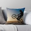 Biker Silhouette Throw Pillow Official Mountain Biker Merch