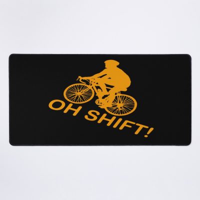 Oh Shift! Funny Cycling Bmx Saying Mouse Pad Official Mountain Biker Merch