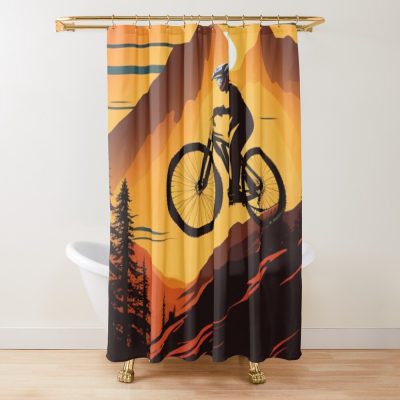 Mountain Biker Shower Curtain Official Mountain Biker Merch