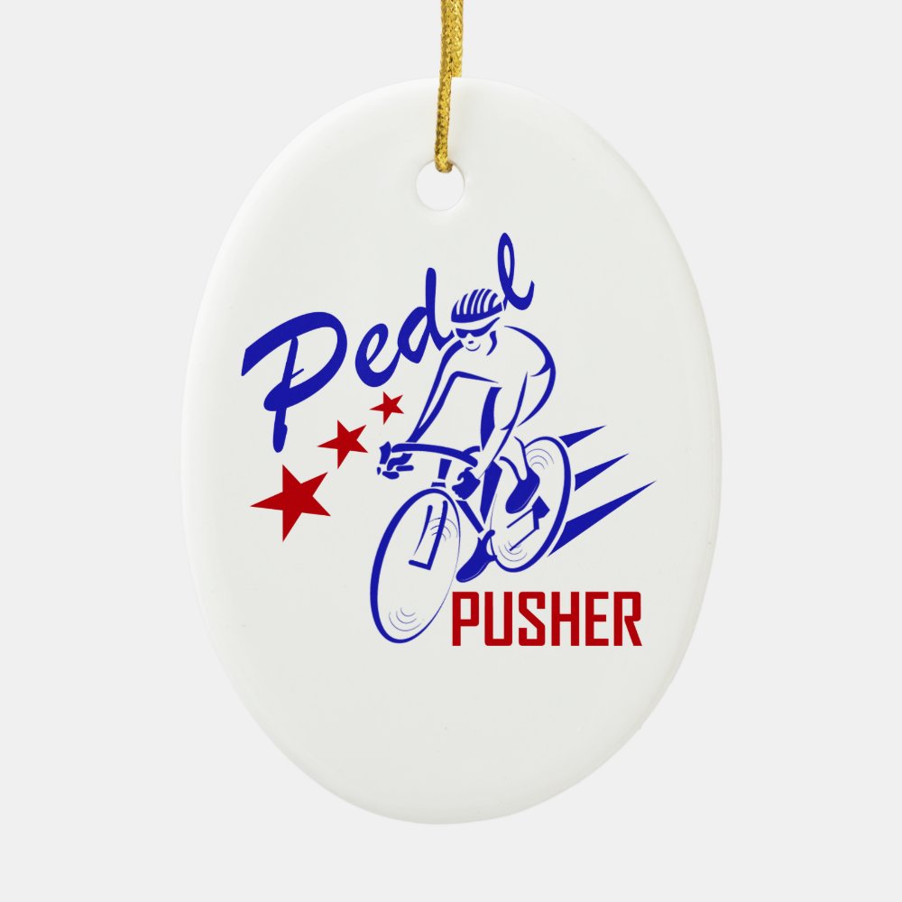 Pedal Pusher Ceramic Ornament | Mountain Biker Gifts Store