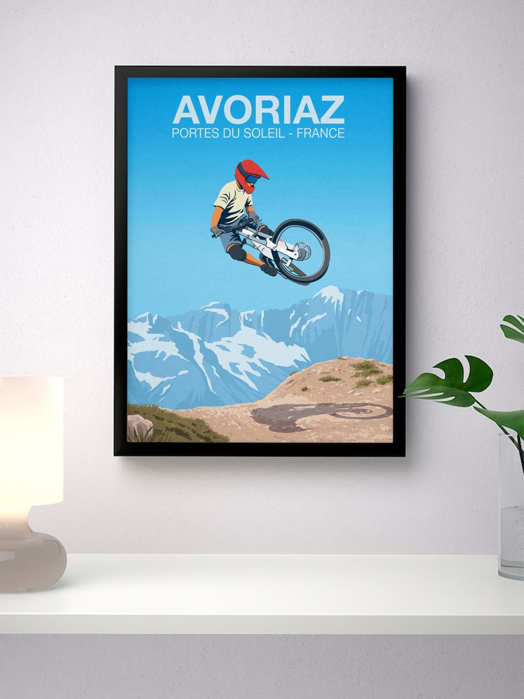 Personalised Text Avoriaz Mountain Bike Poster