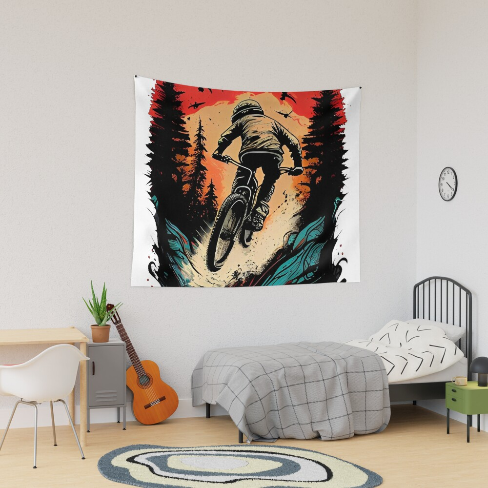 Downhill Mountain Bike Tapestry