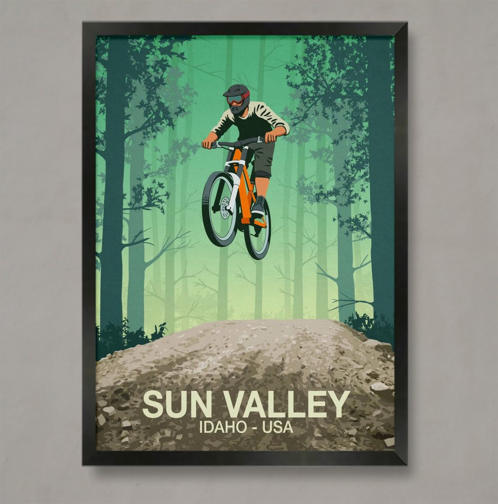 Custom Name Sun Valley Mountain Bike Trail Poster