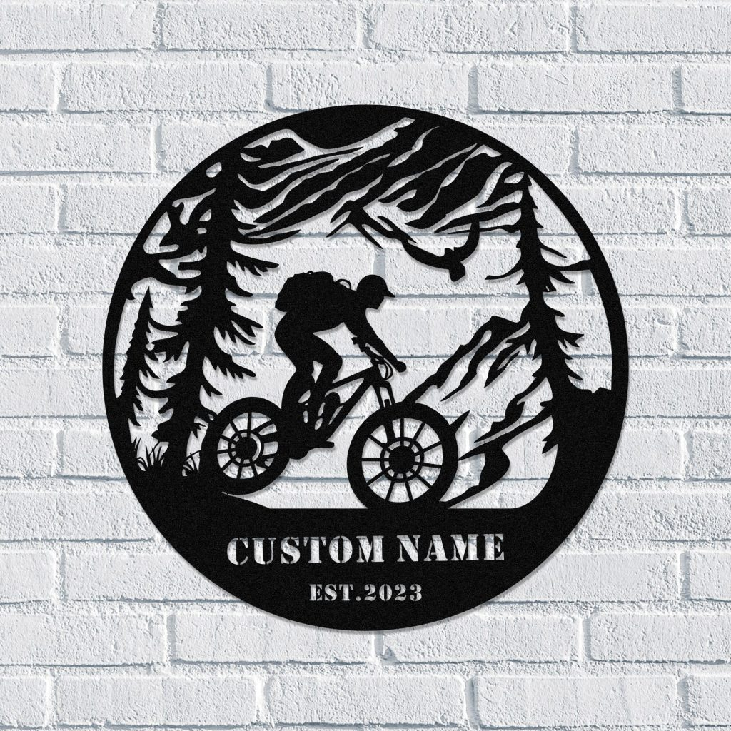 Custom Text Mountain Biking Moab Bike Riding Bicycle Metal Sign