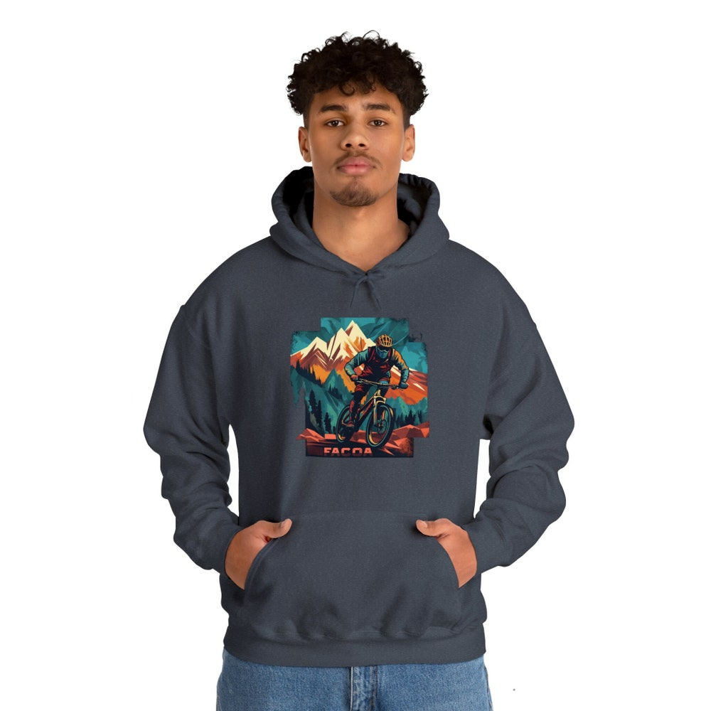 Downhill Mountain Biker Retro Biker Hoodie